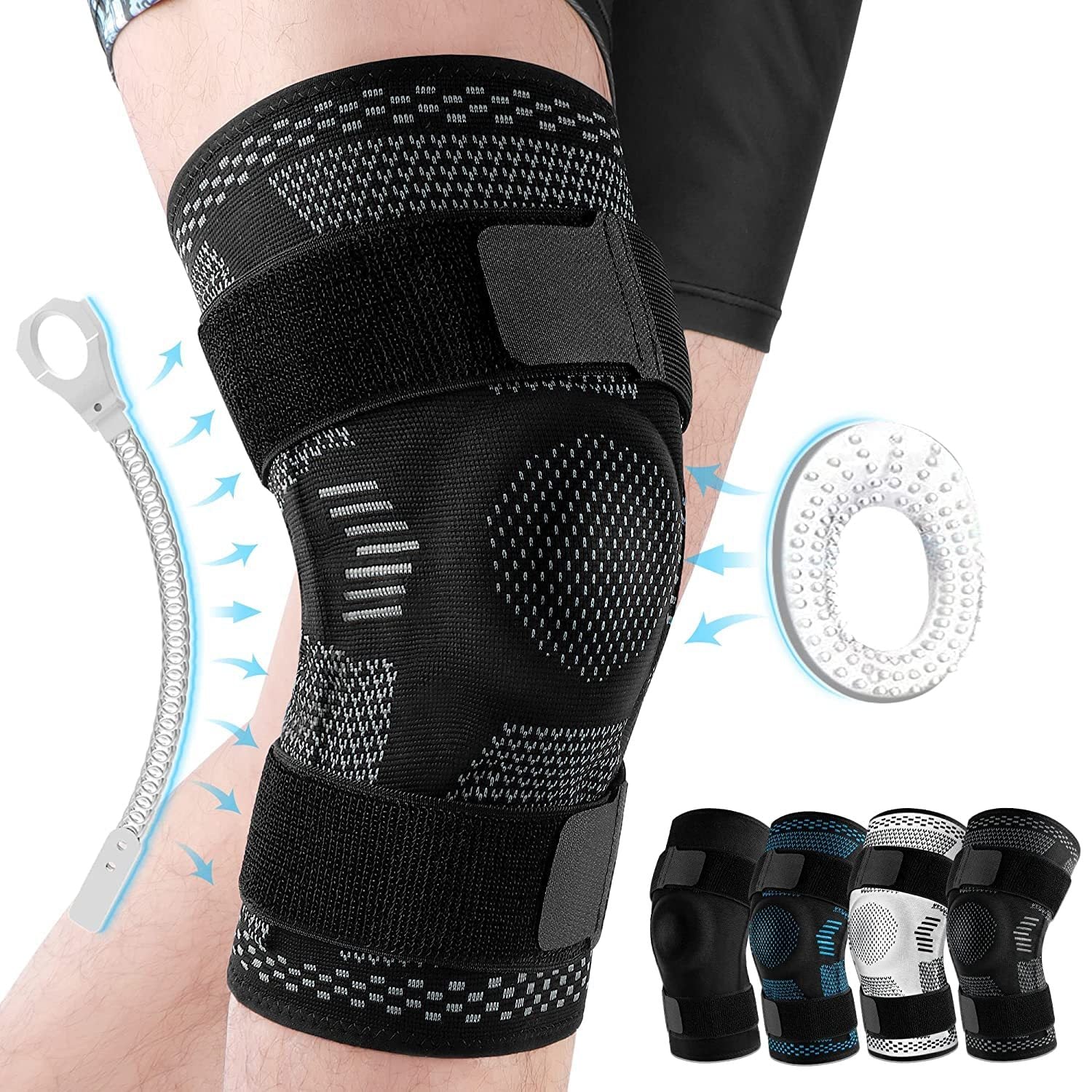 Sleeve Plus showing straps, hinged support, and patella ring